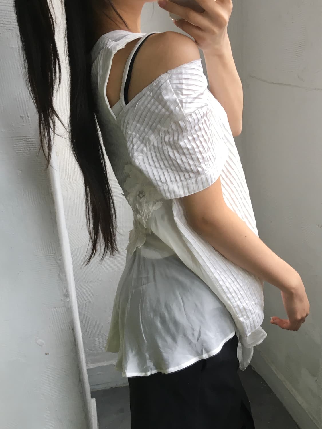 Sacai 사카이 화이트 레이어드 블라우스 상품이미지2