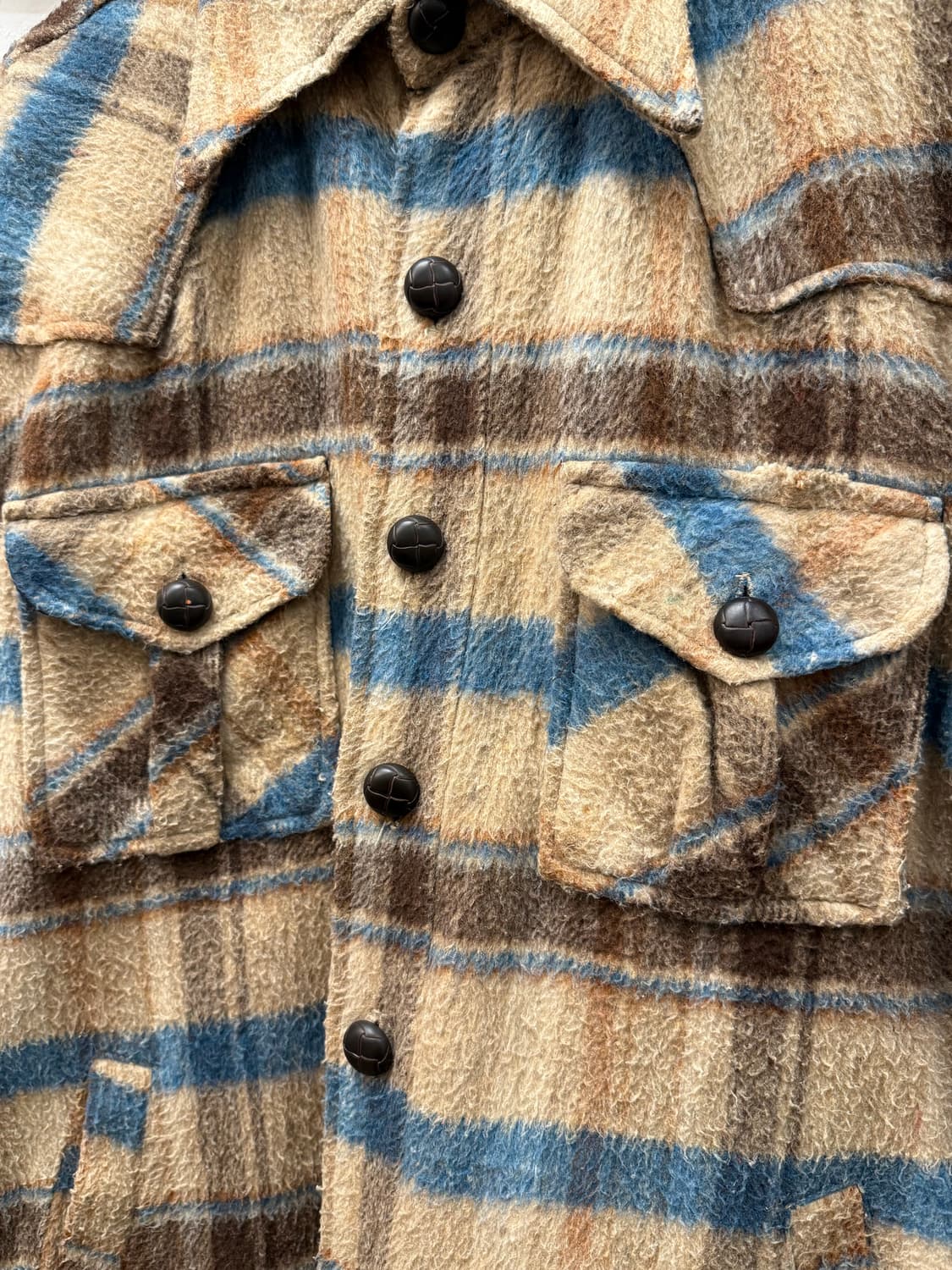 XL) 90s Sutton Place Check Wool Western  상품이미지5