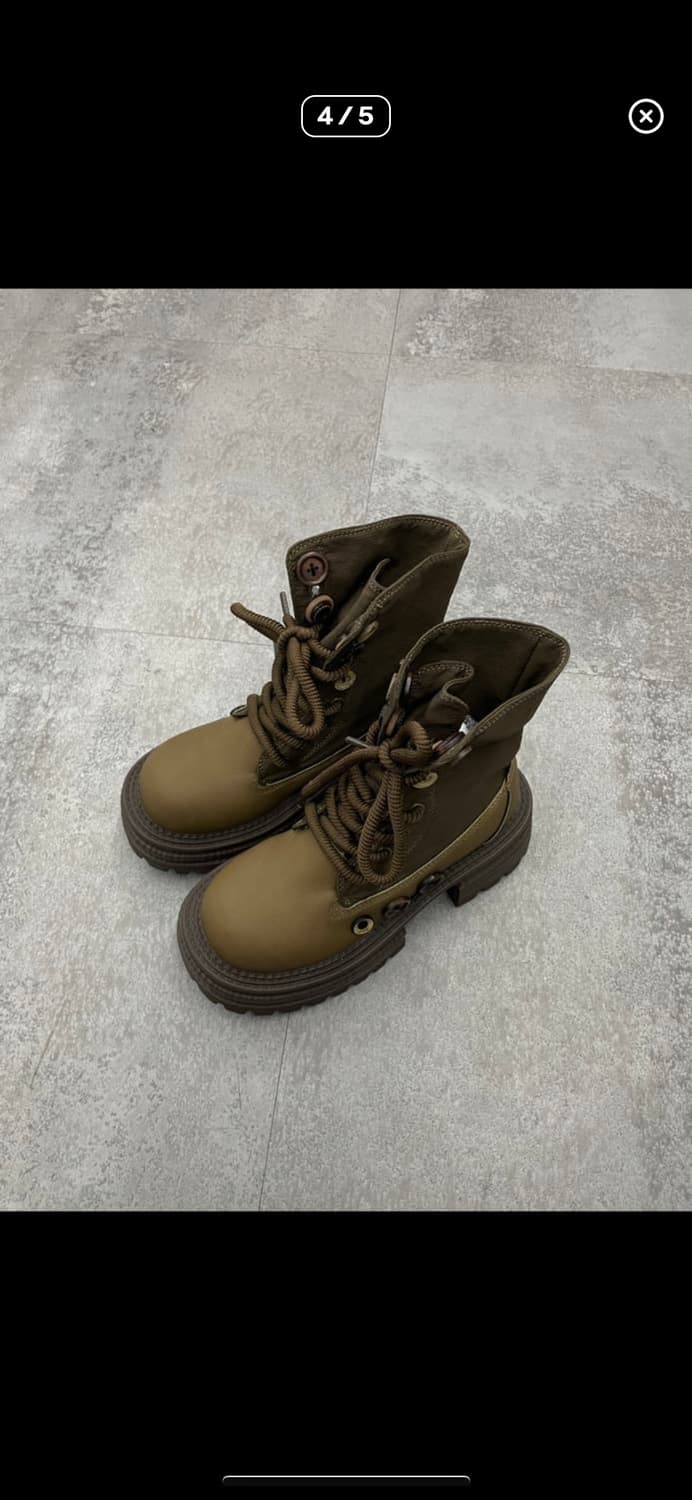 빈티지 하이탑 단추 통굽부츠 A3463 상품이미지4