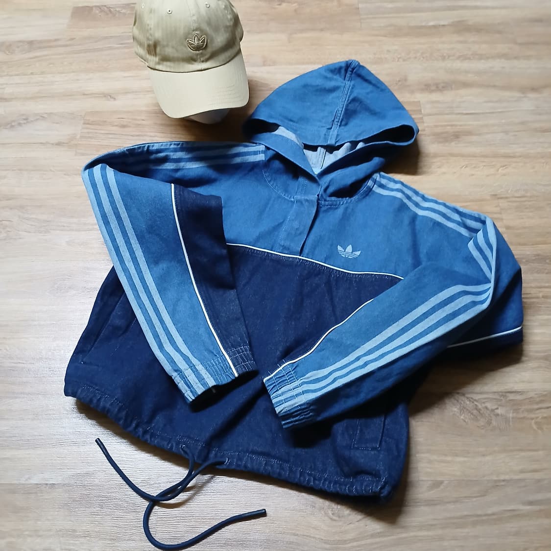 Adidas 아디다스 제니 데님 크롭 아노락 후드 청 후드 상품이미지2