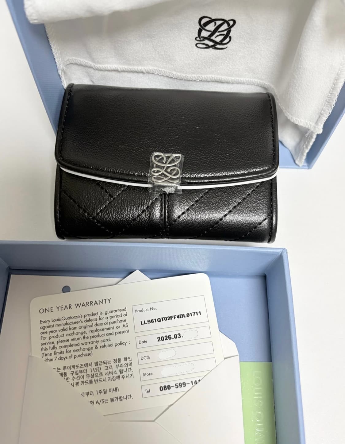 루이까또즈 엘퀼팅 여성반지갑 블랙 새상품 상품이미지2