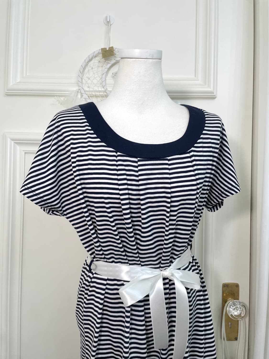 navy white stripe cotton midi opc 상품이미지5