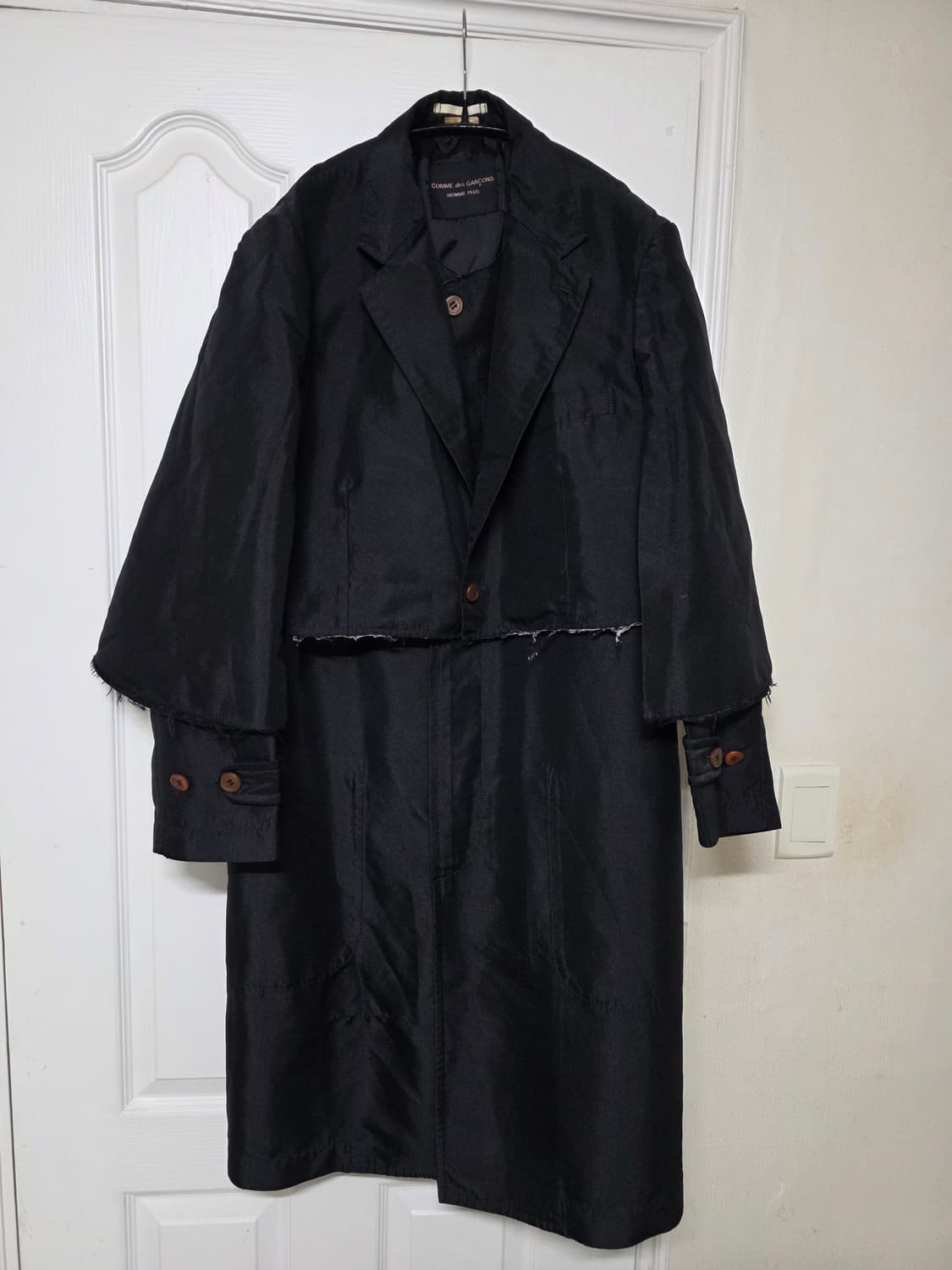 20AW 꼼데가르송 옴므플러스 케이프 코트 M 블랙 상품이미지1