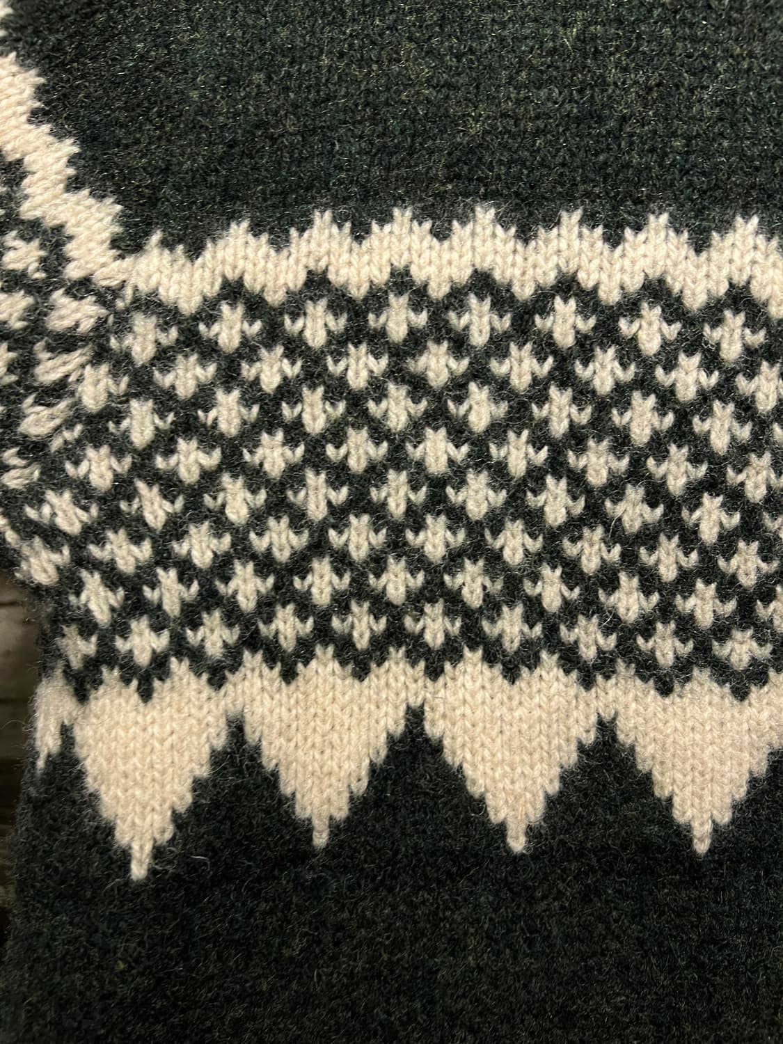 [L]BEAMS 빔즈 플러스 그린 버드아이 패턴 울 니트 상품이미지3