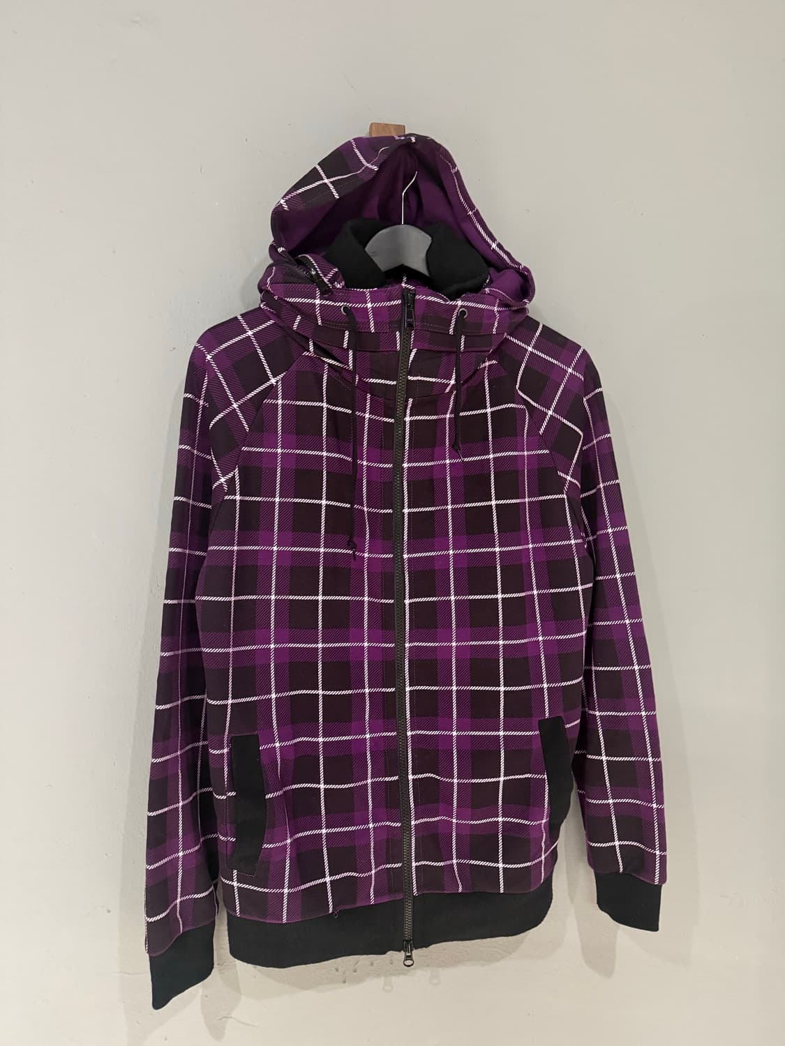 check pattern high-neck hood zip-up 상품이미지6