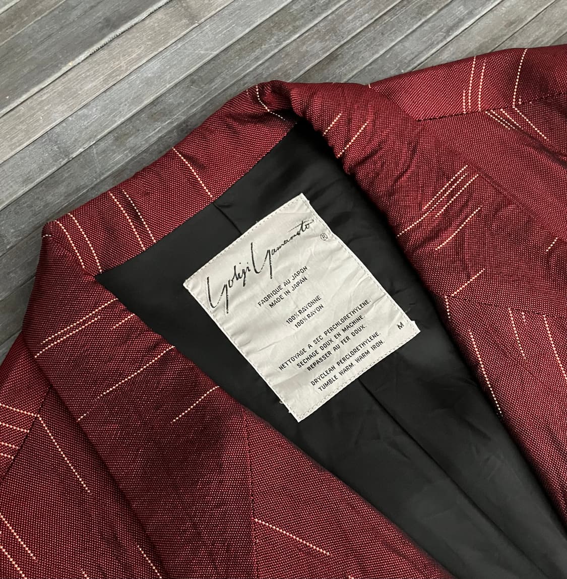 Burgundy rayon raindrop coat 상품이미지3