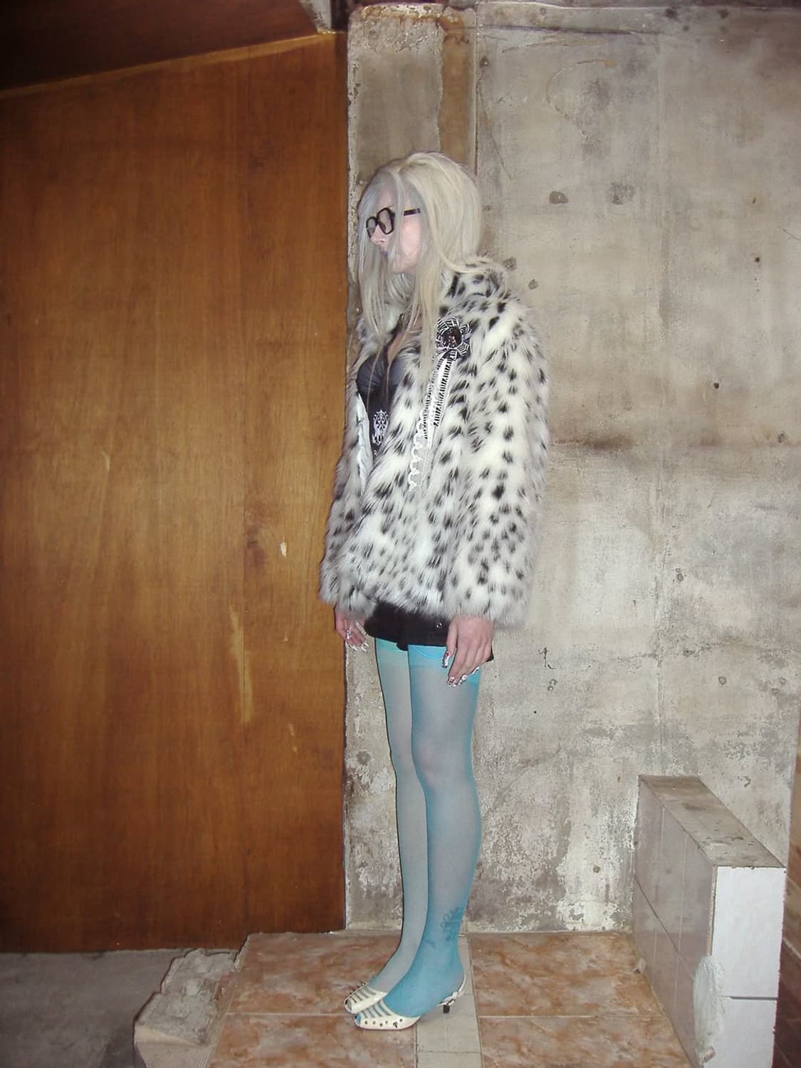 Blue leopard rosette fur 상품이미지5