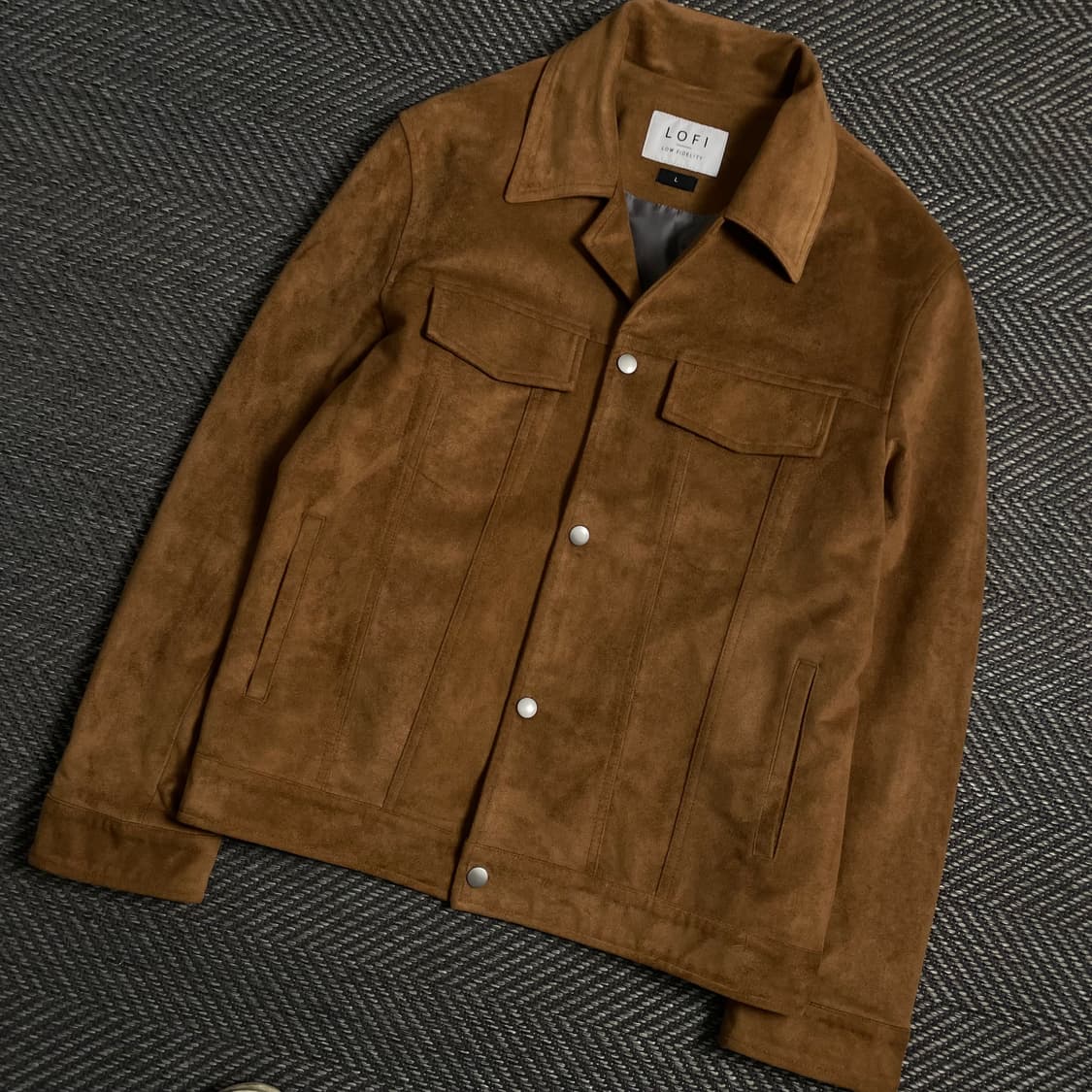 Lofi 미니멀 비건 스웨이드 트러커 자켓y 3972 상품이미지1