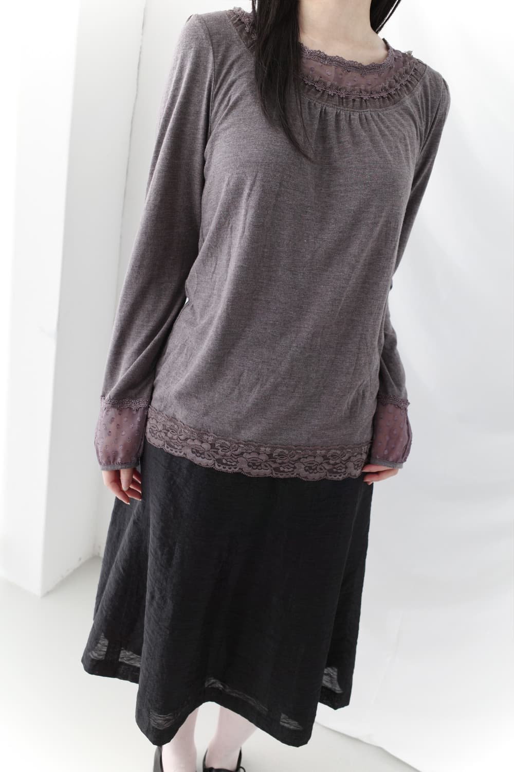 lace dot long sleeve 상품이미지4