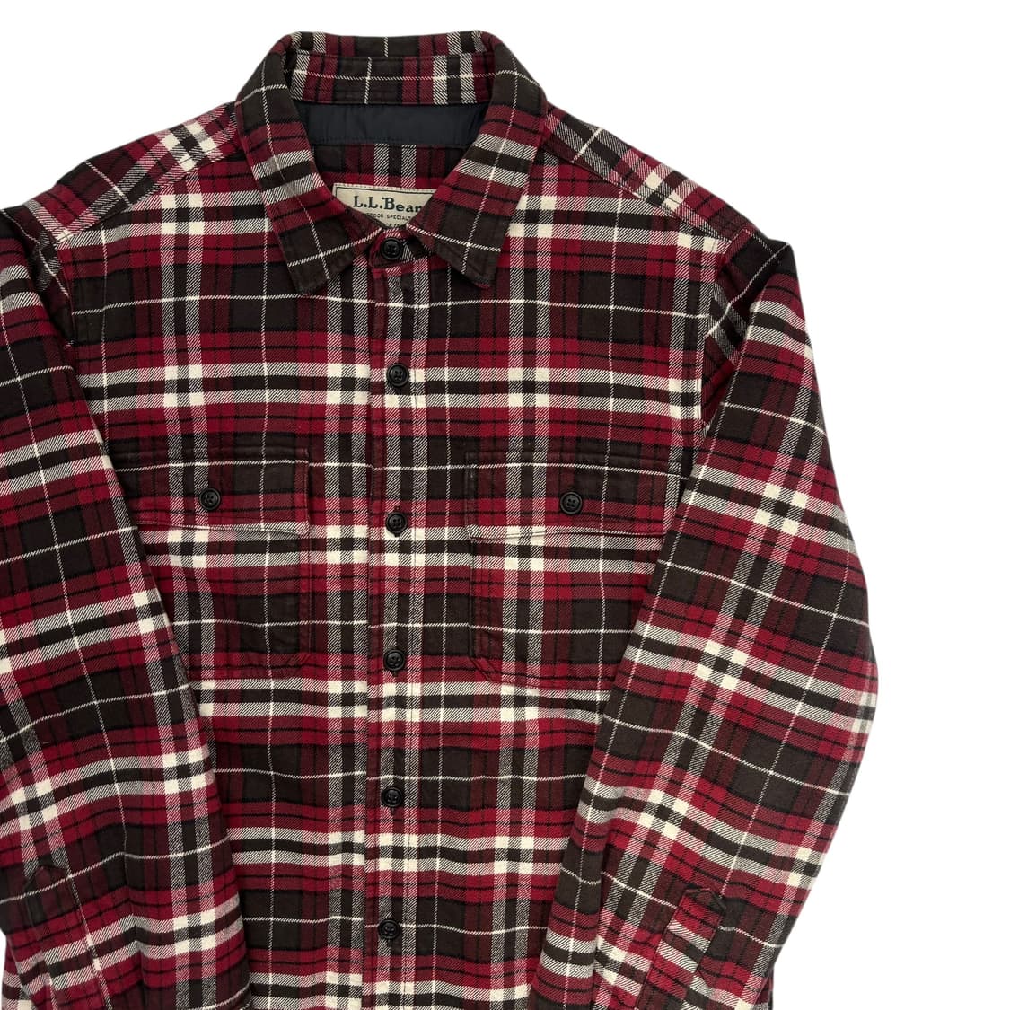 LL Bean 엘엘빈 버건디 체크 누빔 셔츠 자켓 M 상품이미지2