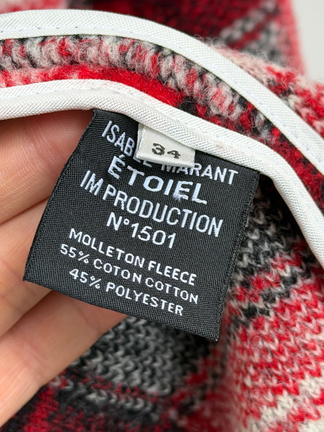 Isabel Marant 체크 몰레톤 플리스 코트 34 상품이미지4