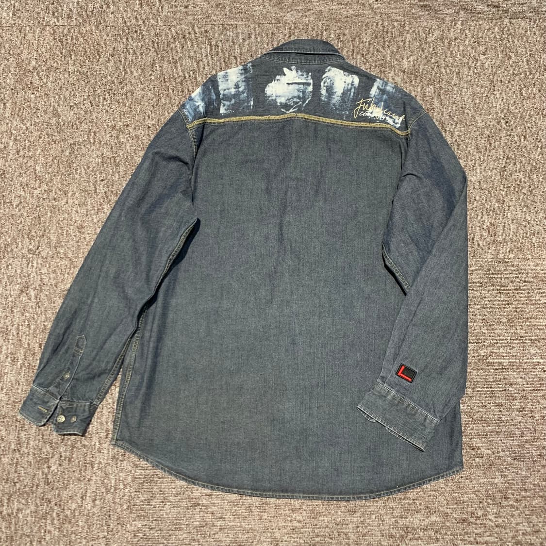 L) FUBU 푸부 빈티지 청 데님 셔츠 Y2K 상품이미지3