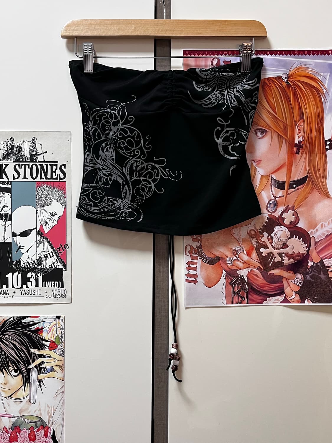 오리엔탈 프린팅 블랙 슬리브리스 나시탑 상품이미지4