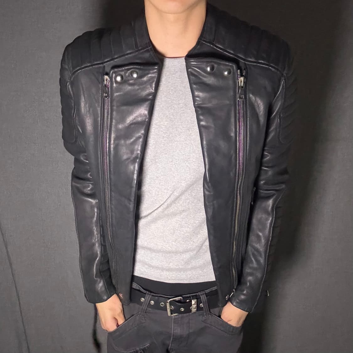 vintage rider leather jacket 상품이미지3