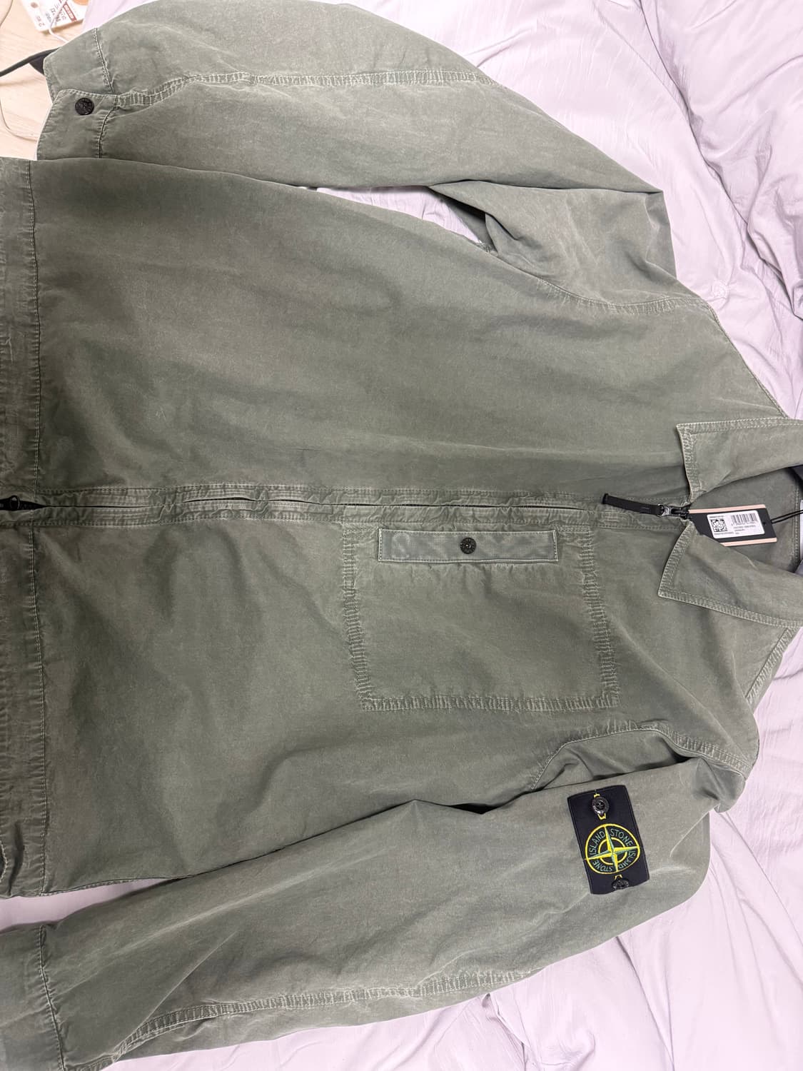 스톤아일랜드 25SS브러쉬드 오가닉 코튼 올드이팩트 오버셔츠 올리브그린 상품이미지1