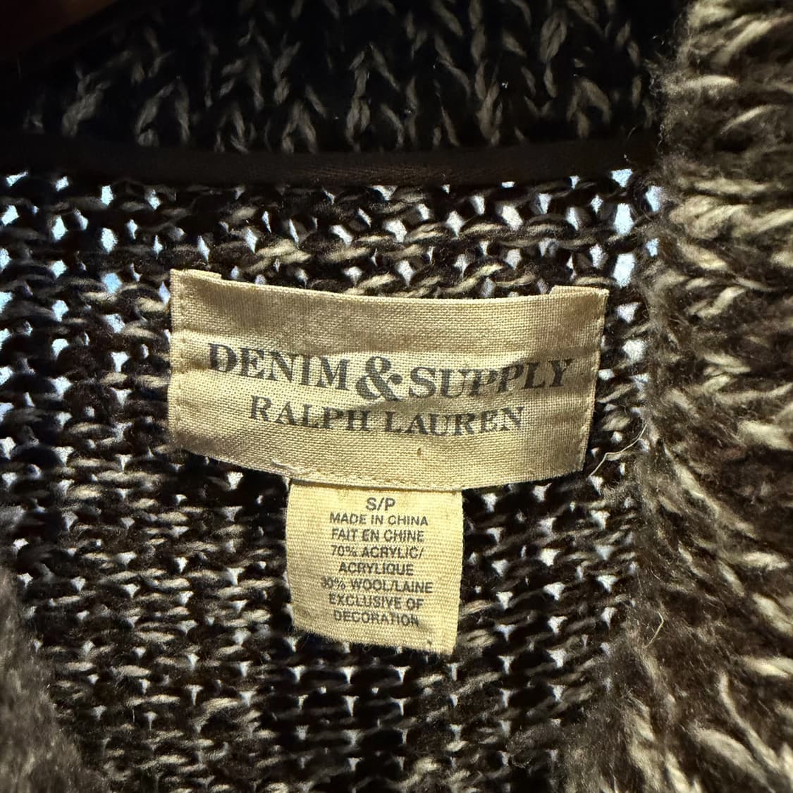 데님 앤 서플라이 토글 울 니트 가디건 마린로프 디테일 멜란지 브라운 상품이미지7