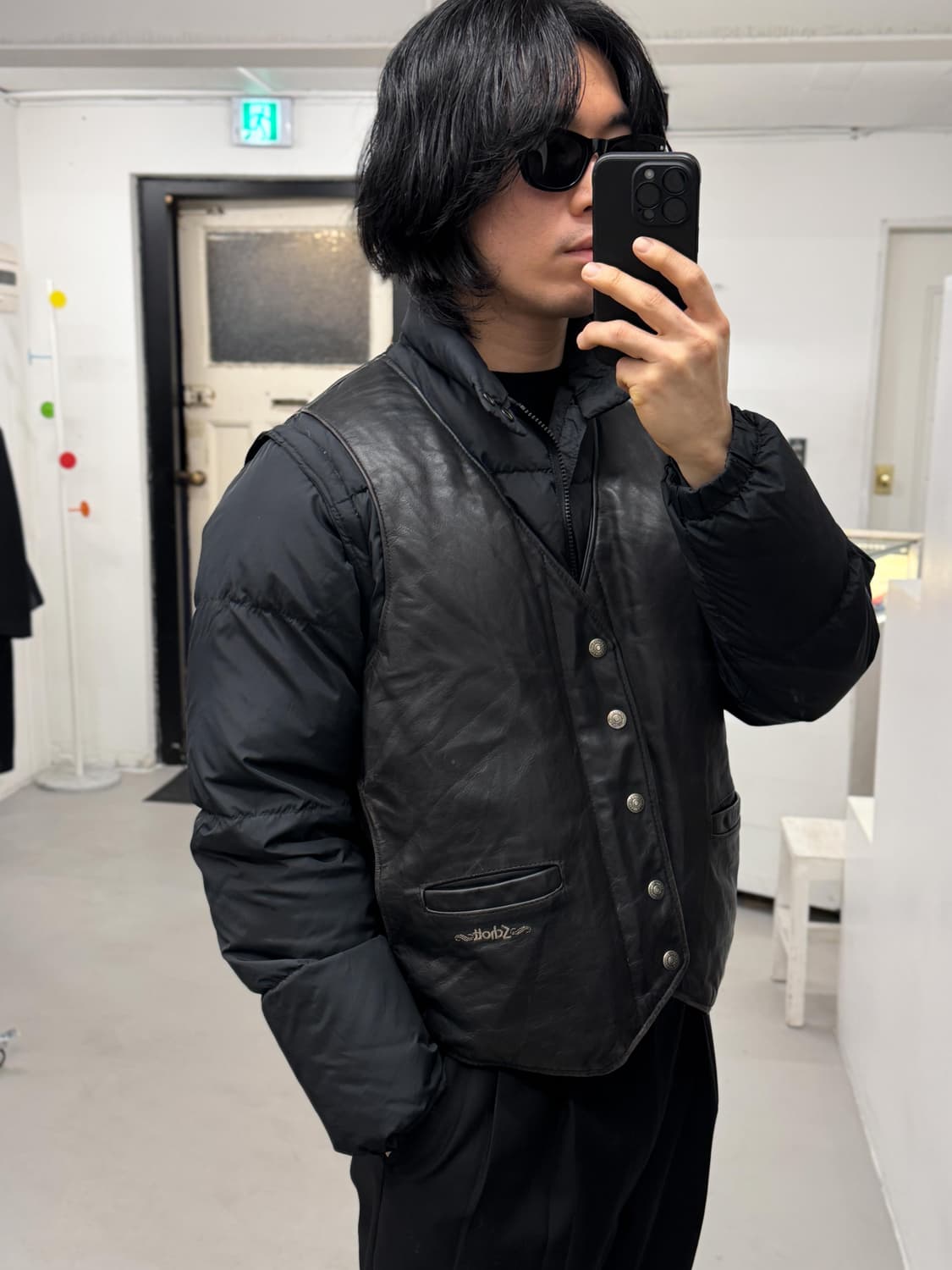 80s 쇼트 레더 다운 자켓 상품이미지9