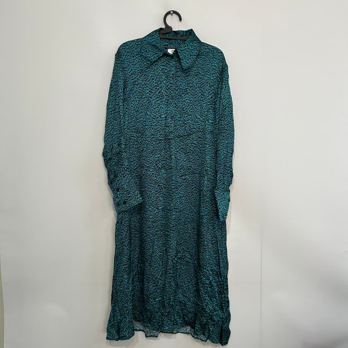 코스 COS 여자 프린티드 미디 셔츠 드레스 원피스 다크 그린 36사이즈 상품이미지2