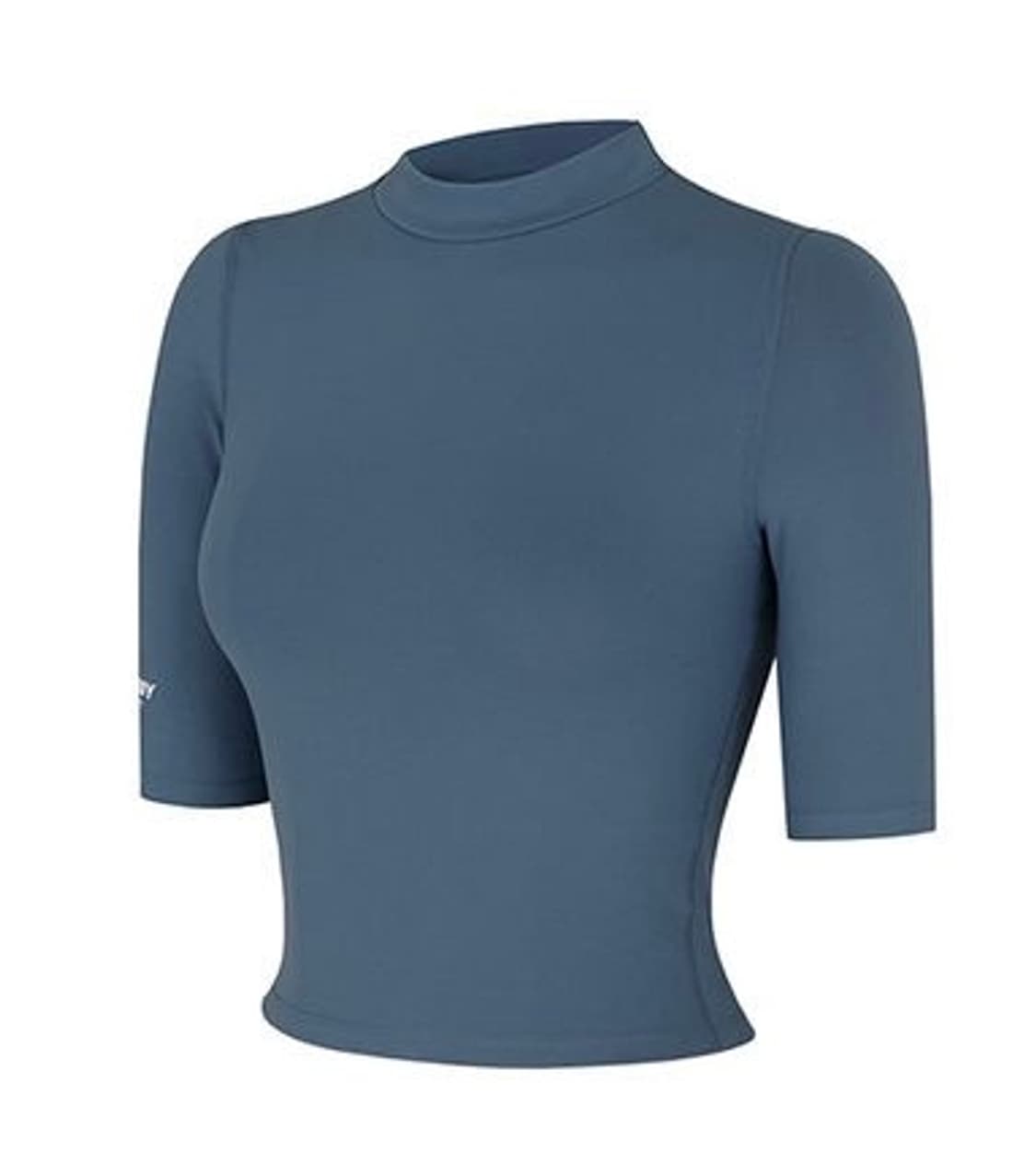 널디 슬림 코튼 크롭탑 반팔 티셔츠 BLUE 상품이미지1