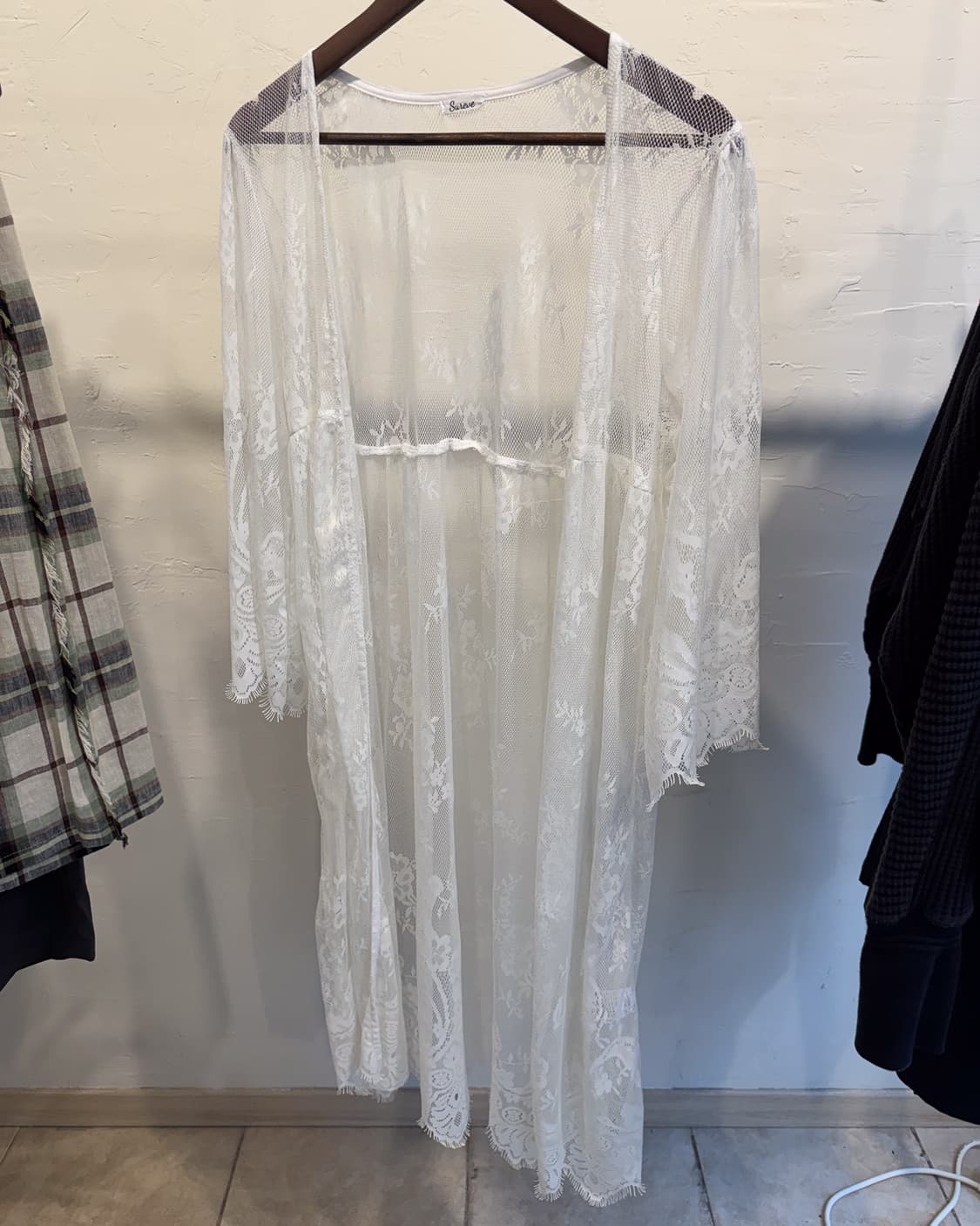 Floral Sheer Lace Long Cardigan 상품이미지4