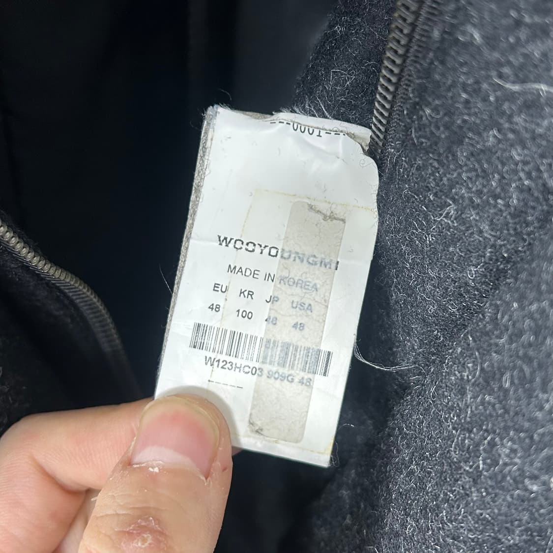 우영미 하이넥 헤링본 울 코트 상품이미지8