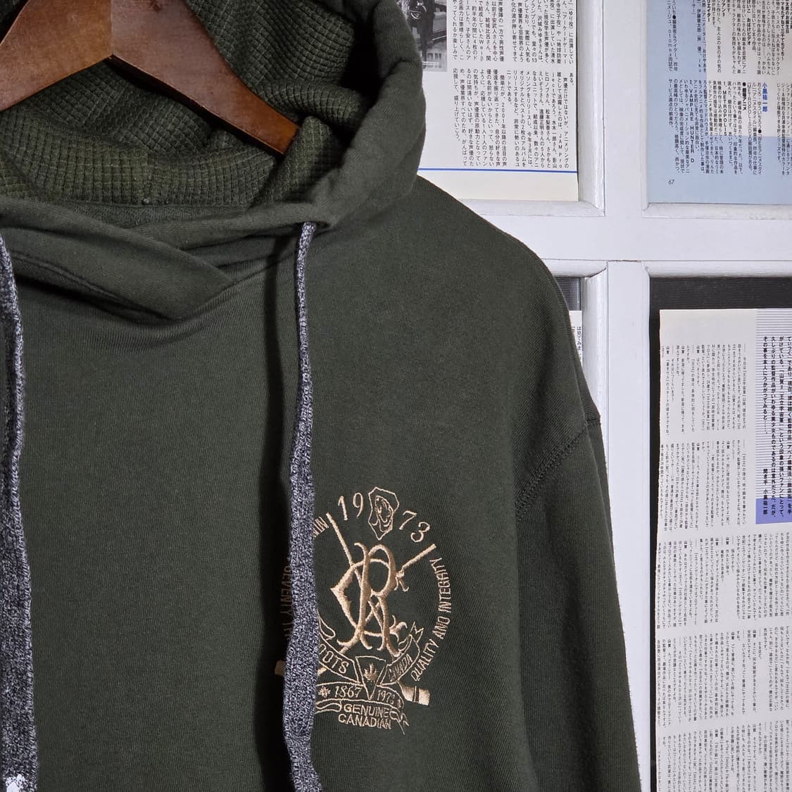 루츠 캐나다 로고 카키 밀리터리 후드티 상품이미지6