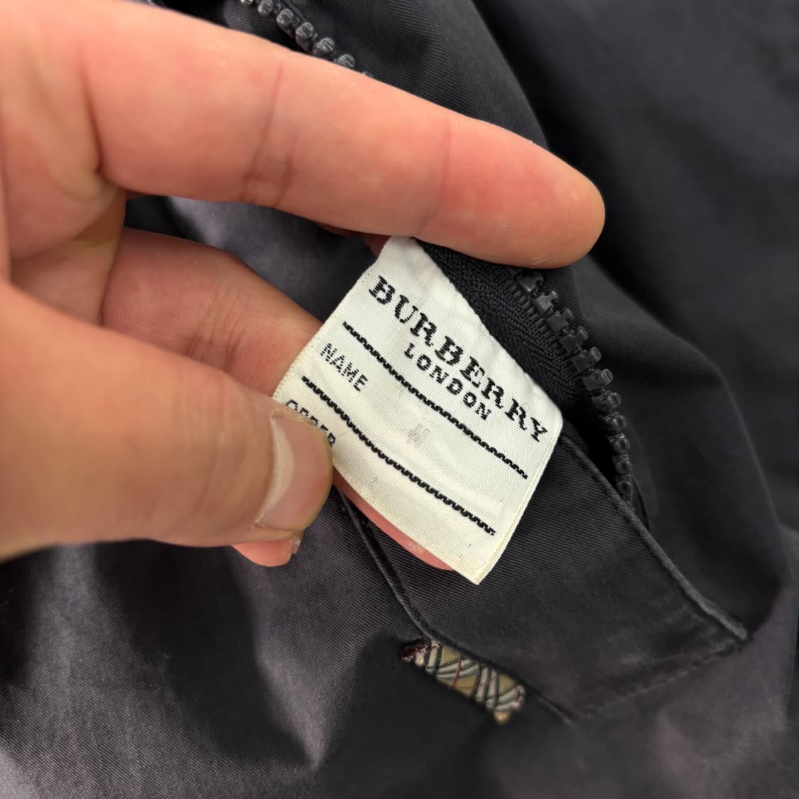 100 버버리 백화점택 노바체크 블루종 자켓  상품이미지8