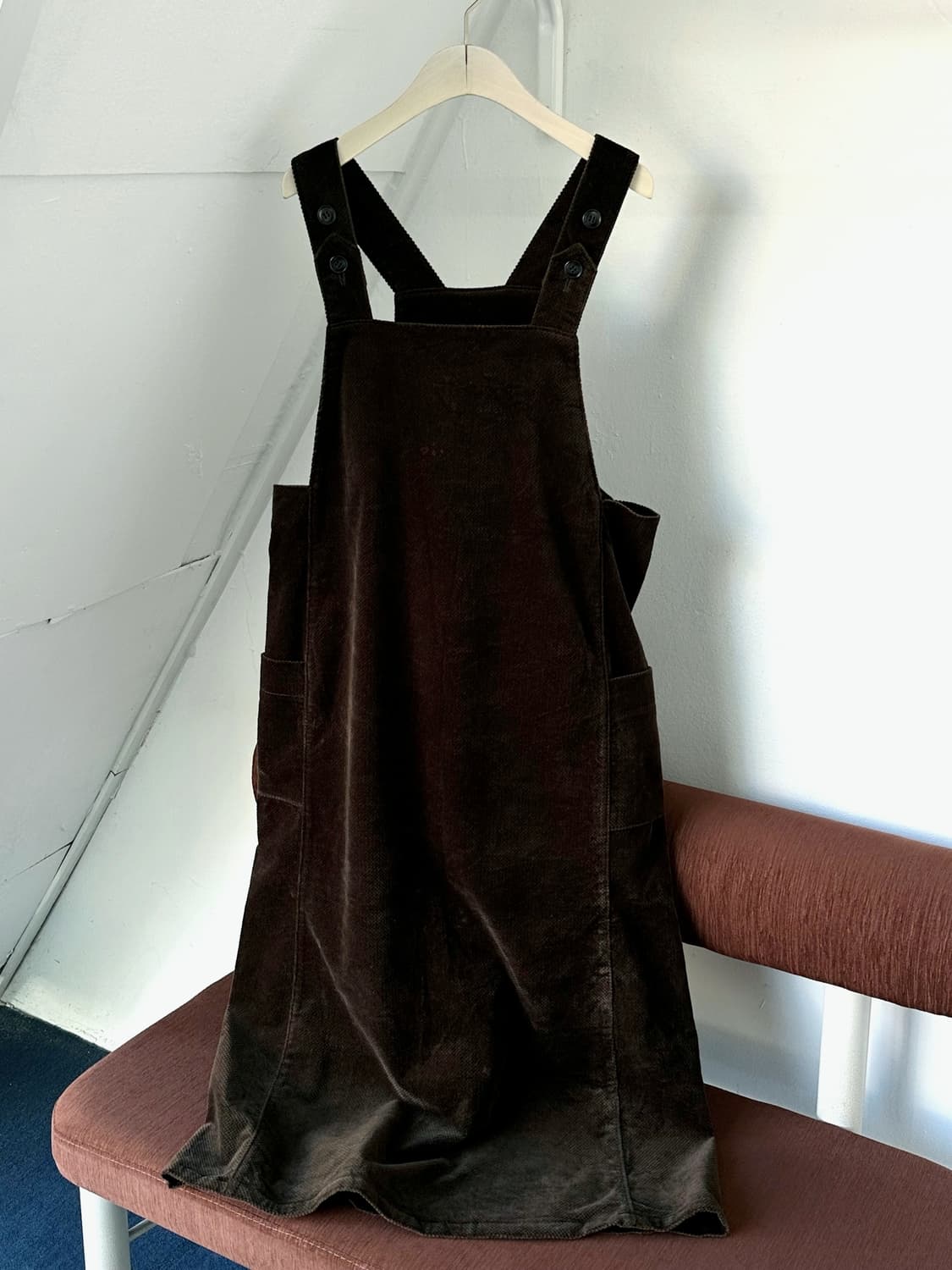 Brushed cotton dungaree dress 상품이미지1