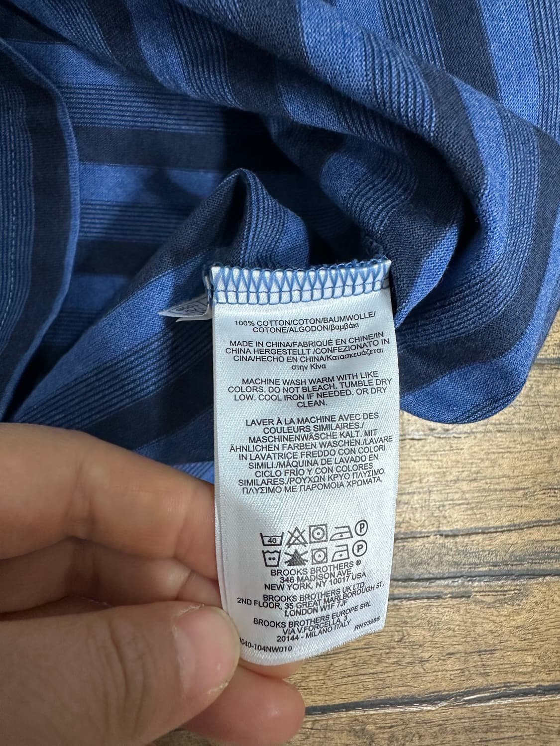 브룩스브라더스 슬림핏 스트라이프 반팔 카라티 M 새제품 상품이미지7