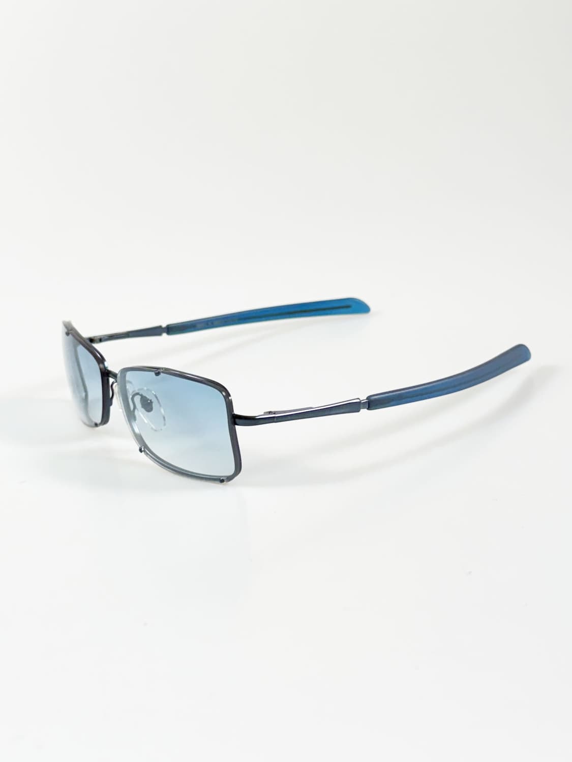 90s IXRON 무테 스퀘어 블루틴트 빈티지 선글라스 상품이미지3