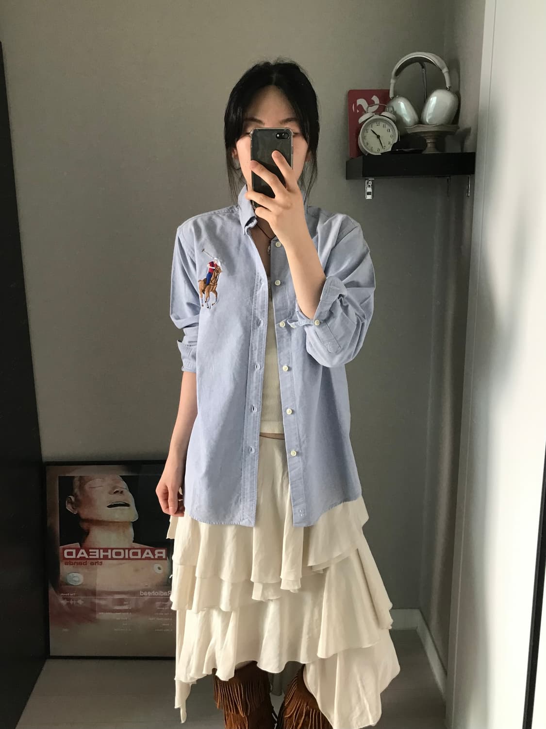 폴로 랄프로렌 포니 로고 스카이블루 셔츠 상품이미지1