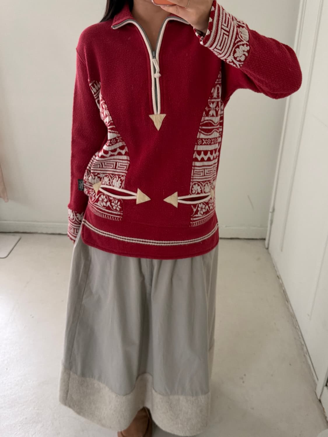 90s 에스닉 하프집업 니트 스웨터 상품이미지4