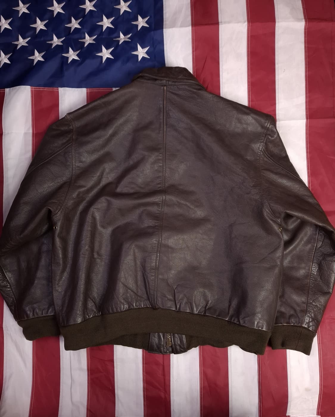 오리지날 90's 일본판 도그파이터 A-2 미공군 리얼레더 항공자켓 상품이미지7