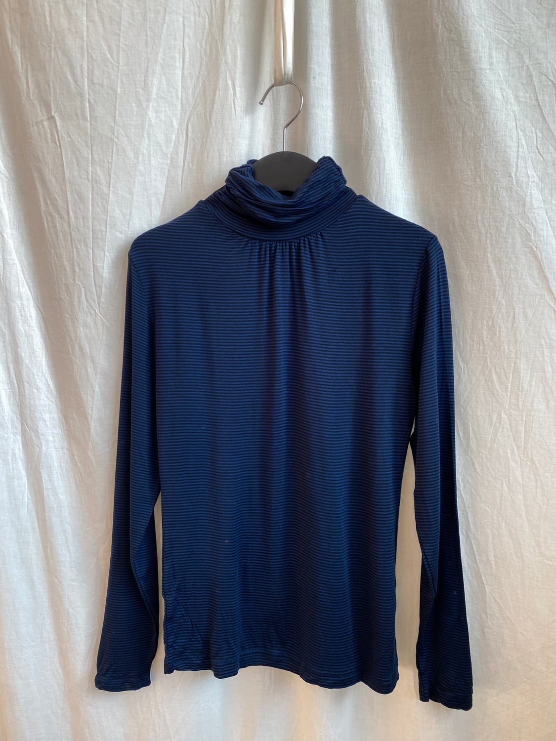 TOPVALU 블루 스트라이프 터틀넥탑(M) 상품이미지2