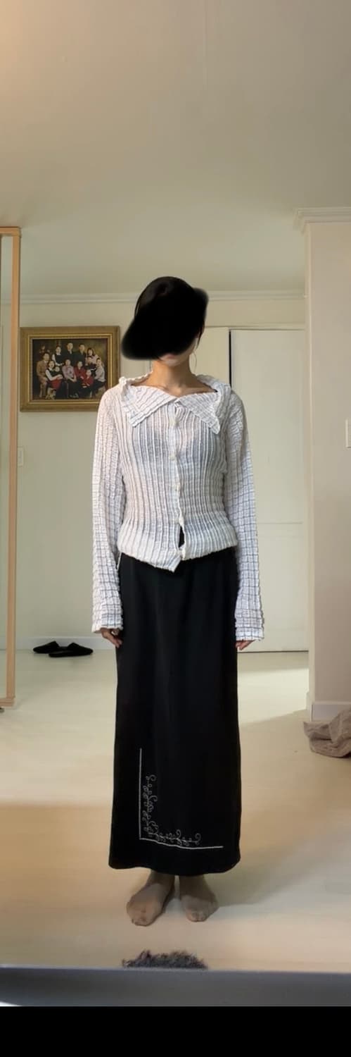 me ISSEY MIYAKE 크링클 버튼 실버 가디건44-66정품 상품이미지3