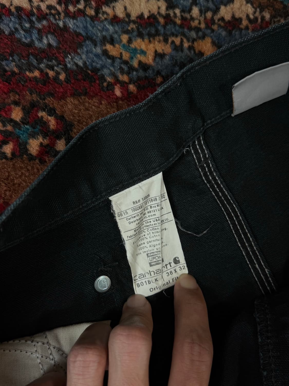 OG USA Made 칼하트 B01 더블니 블랙 칼하트 썩블니 좀비 상품이미지9
