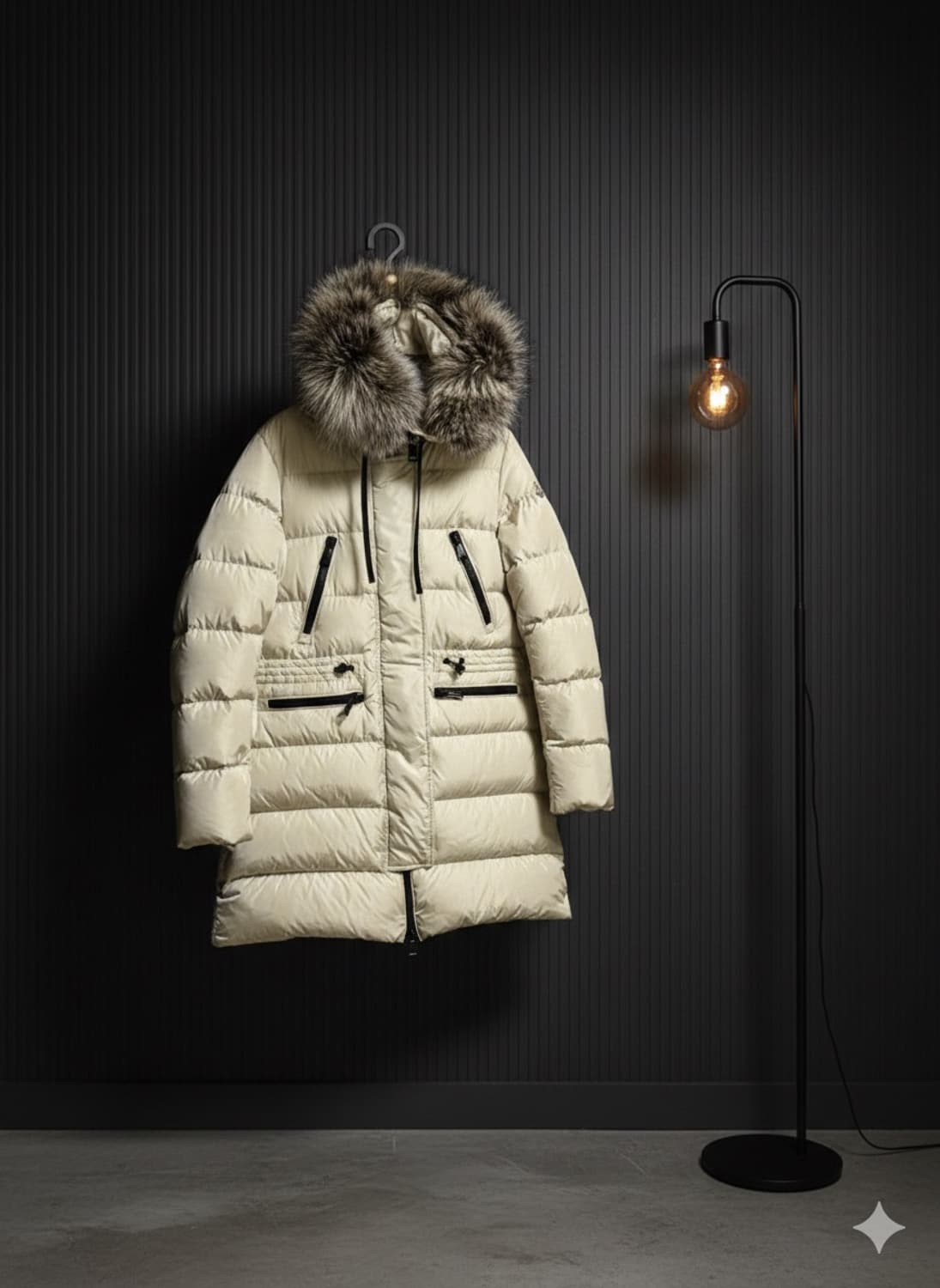몽클레어 여성 롱패딩 아이보리 상품이미지1