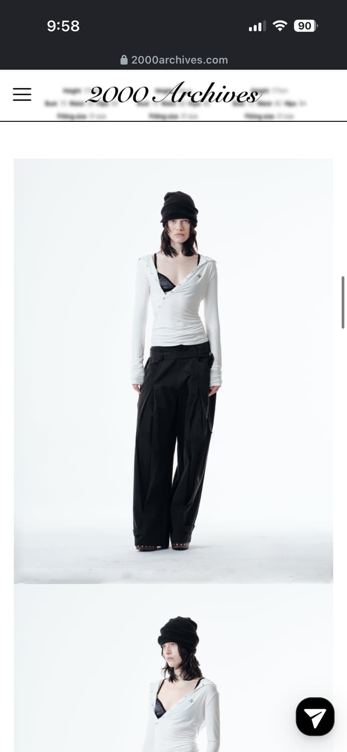 2000아카이브스 RO DRAPED HOODIE (WHITE) 상품이미지2