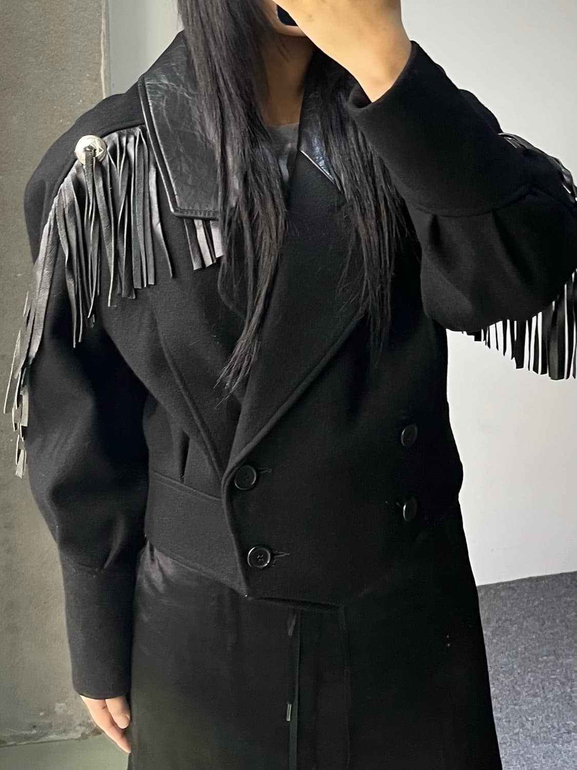 Miss New Yorker 90's U.S.A 레더 프린지 자켓 상품이미지2