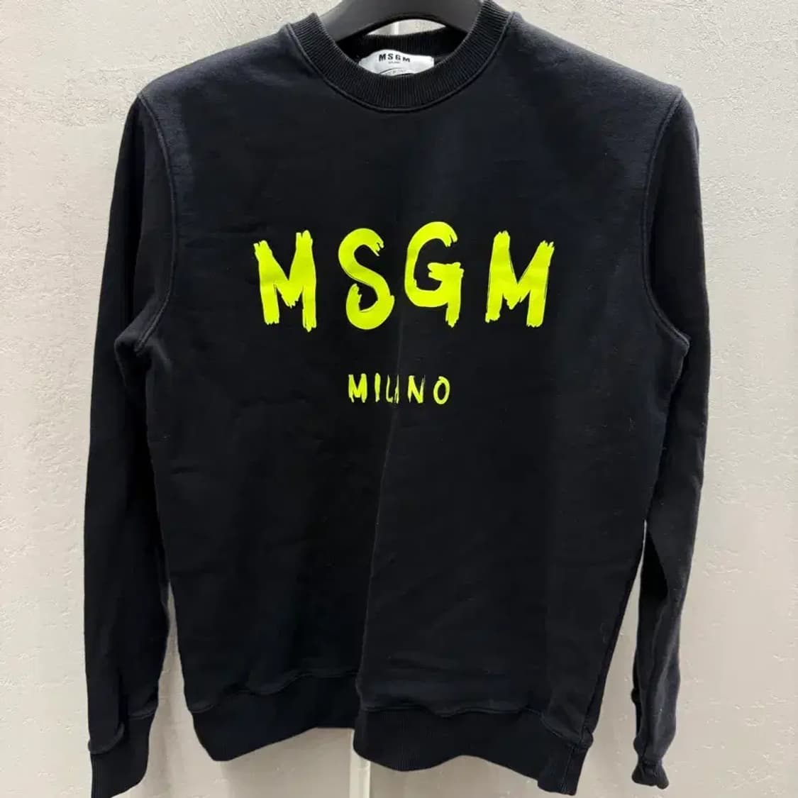 MSGM 로고 쿼트 크루넥 블랙 스웨트 셔츠 M 상품이미지2