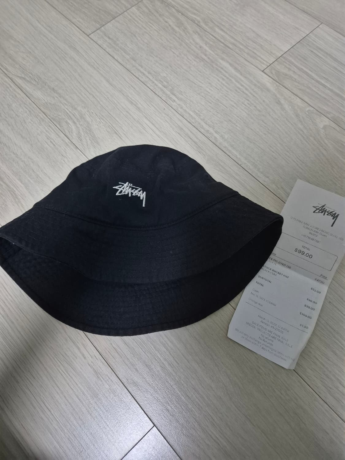 스투시 블랙 버킷햇 S/M 상품이미지1