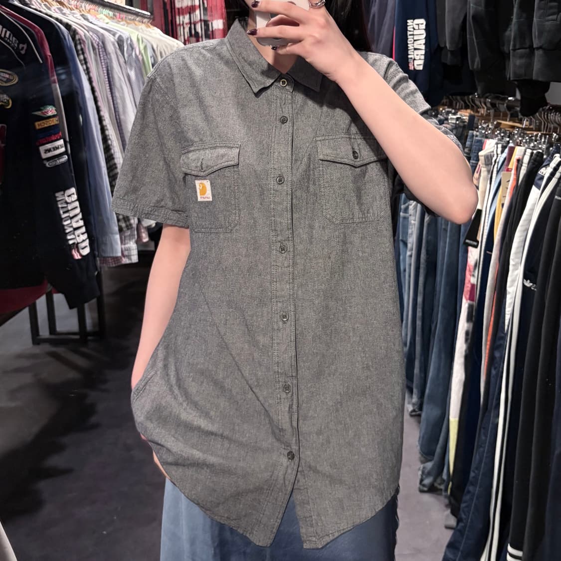 [IM] Carhartt 칼하트 반팔 셔츠 그레이 상품이미지1