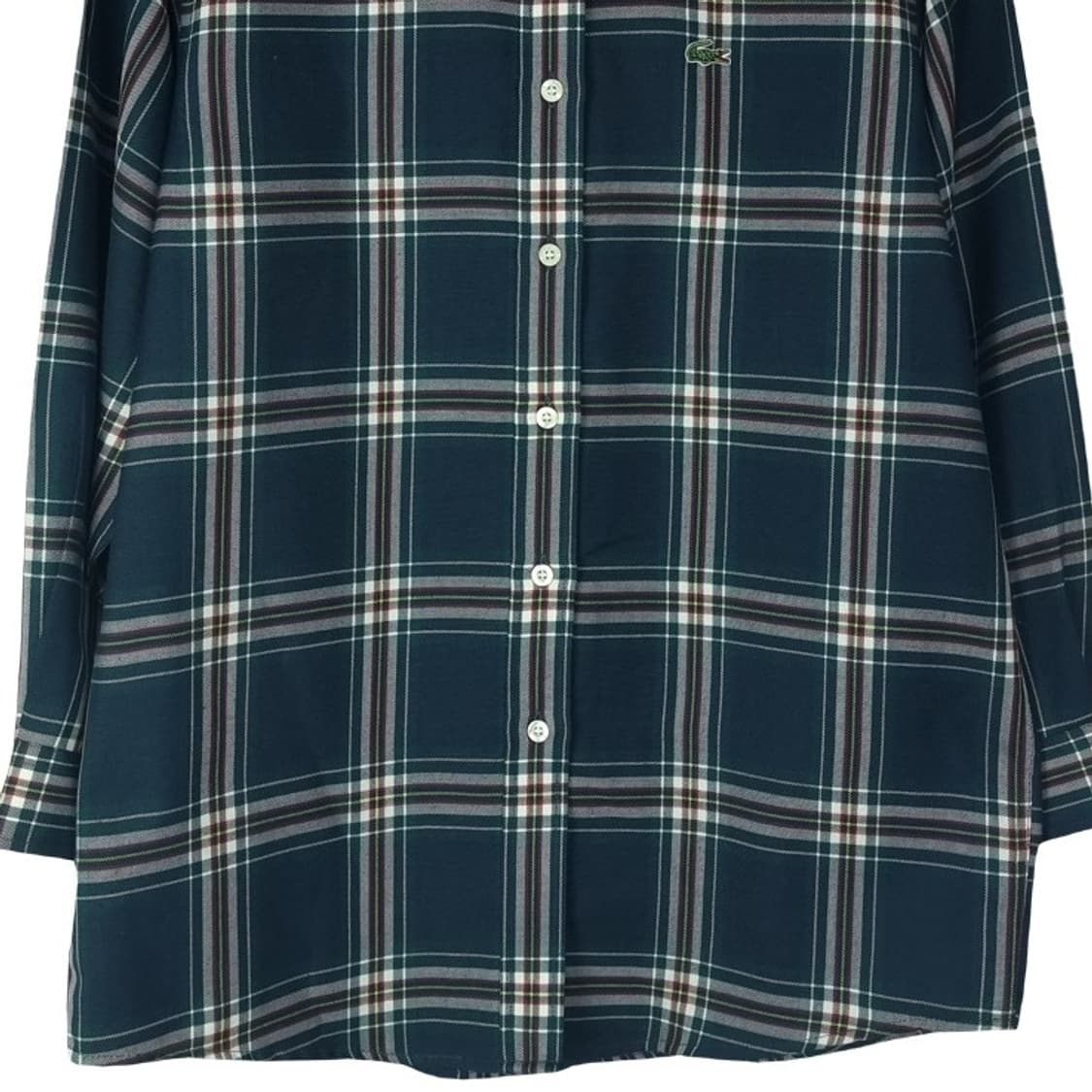 [라코스테] 서광 로고 패치 빈티지 7부 소매 체크 셔츠 M18338 상품이미지5