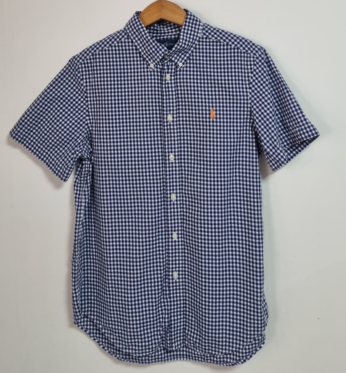 실측 S (55) 폴로랄프로렌 블루 반팔셔츠 상품이미지1