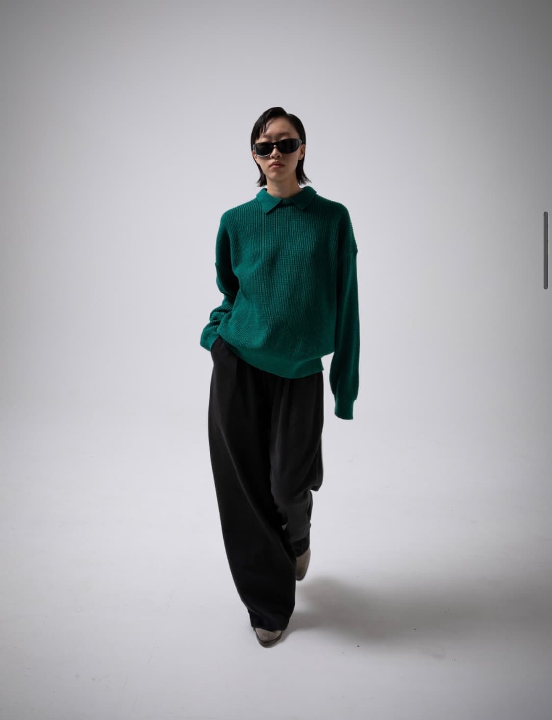 aeae 카라 니트 스웨터 포레스트 상품이미지2