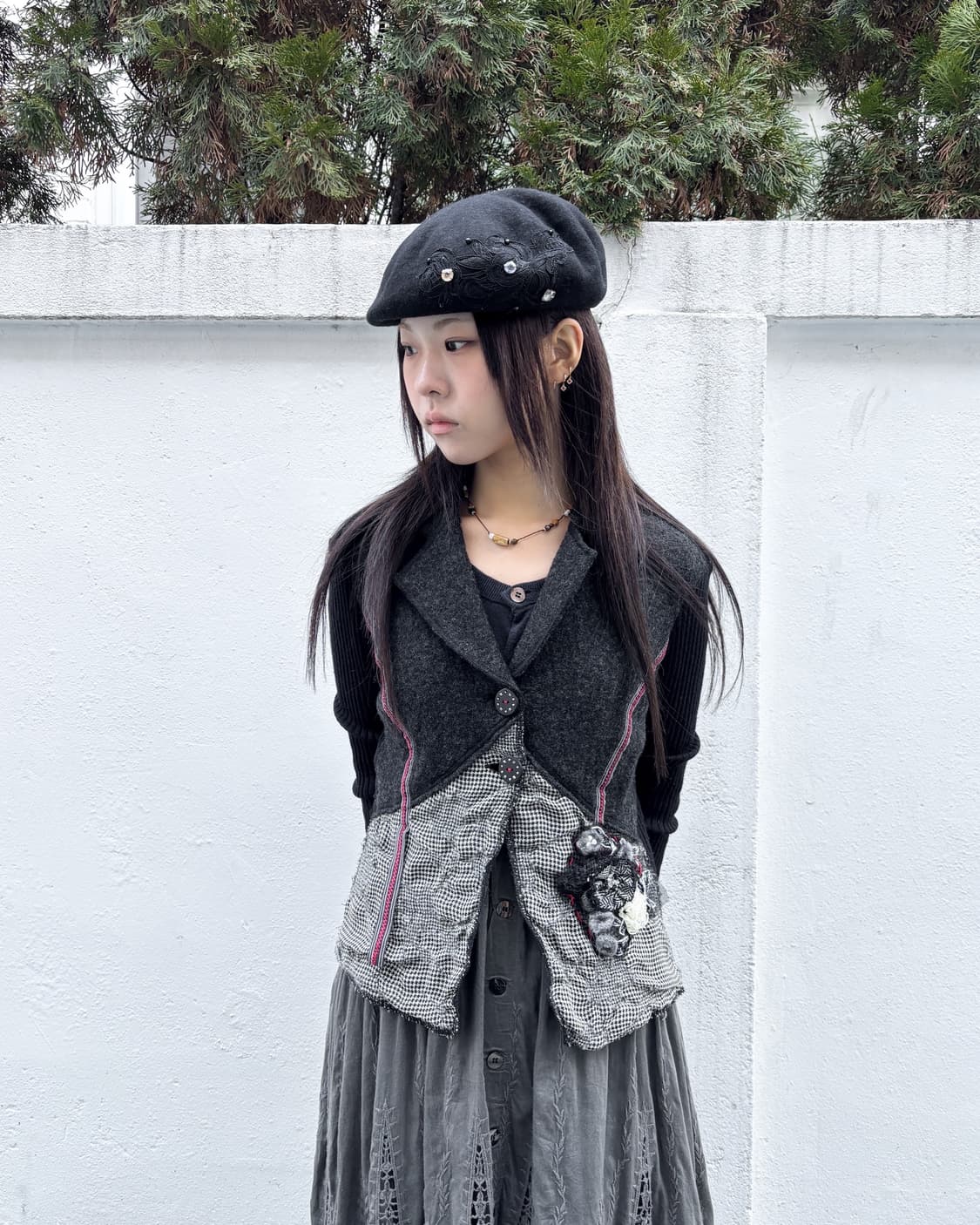 빈티지 이탈리안 플라워 코사지 울 재킷 상품이미지1