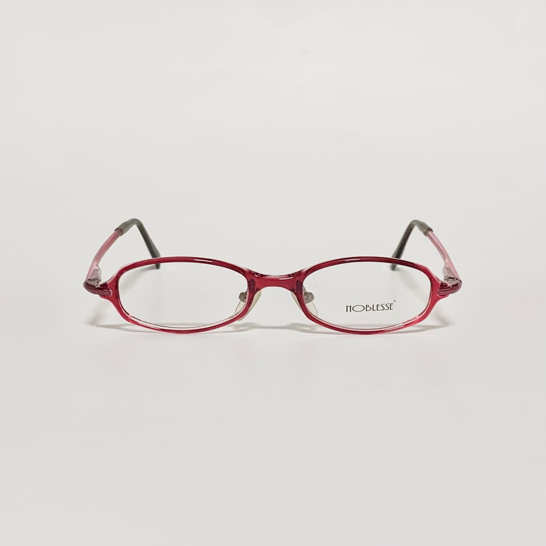 977 노블레스 데드스탁 빈티지 안경테 레트로 타원형 핑크 레드 투명 상품이미지1