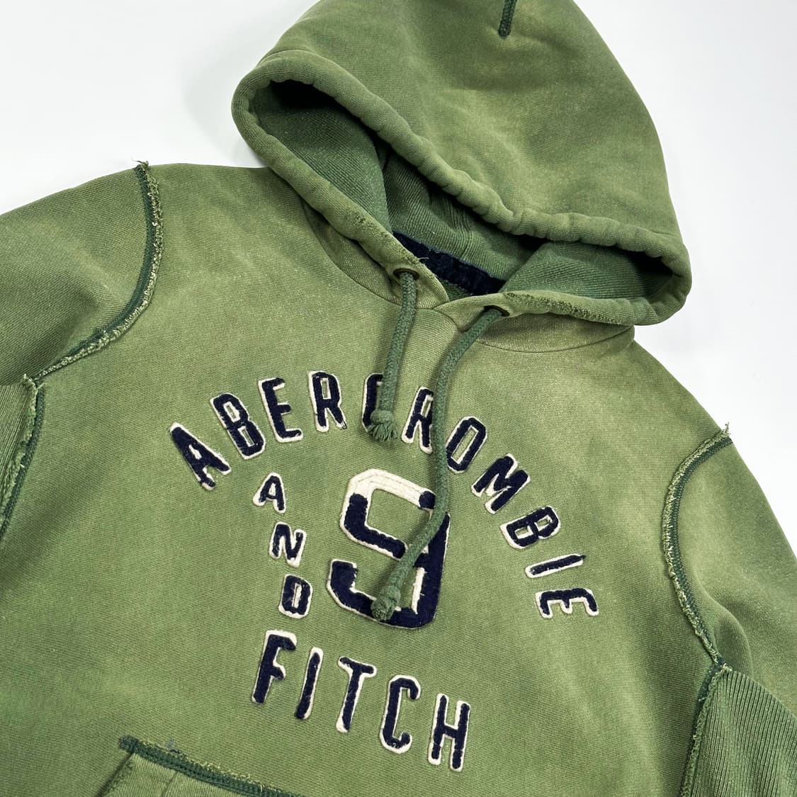 아베크롬비 뉴욕 피치 올리브 워싱 후드티 (실측 L) 상품이미지3