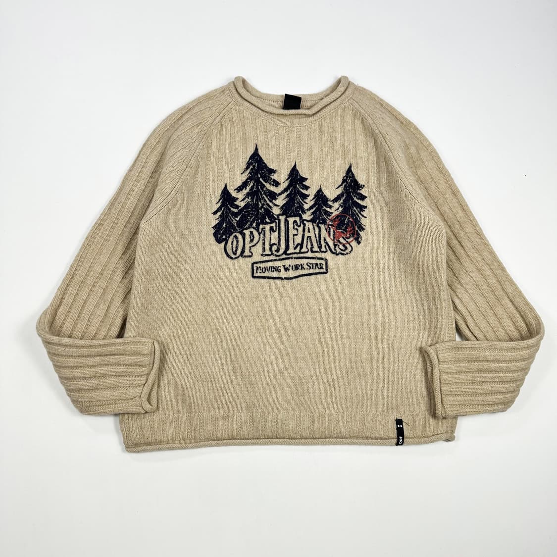 VTG 빈티지 그래픽 여성 크롭 울 니트 베이지 여성M 상품이미지1