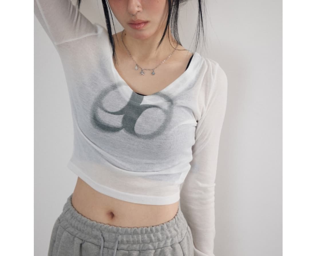 애즈온 시스루 티셔츠 상품이미지3